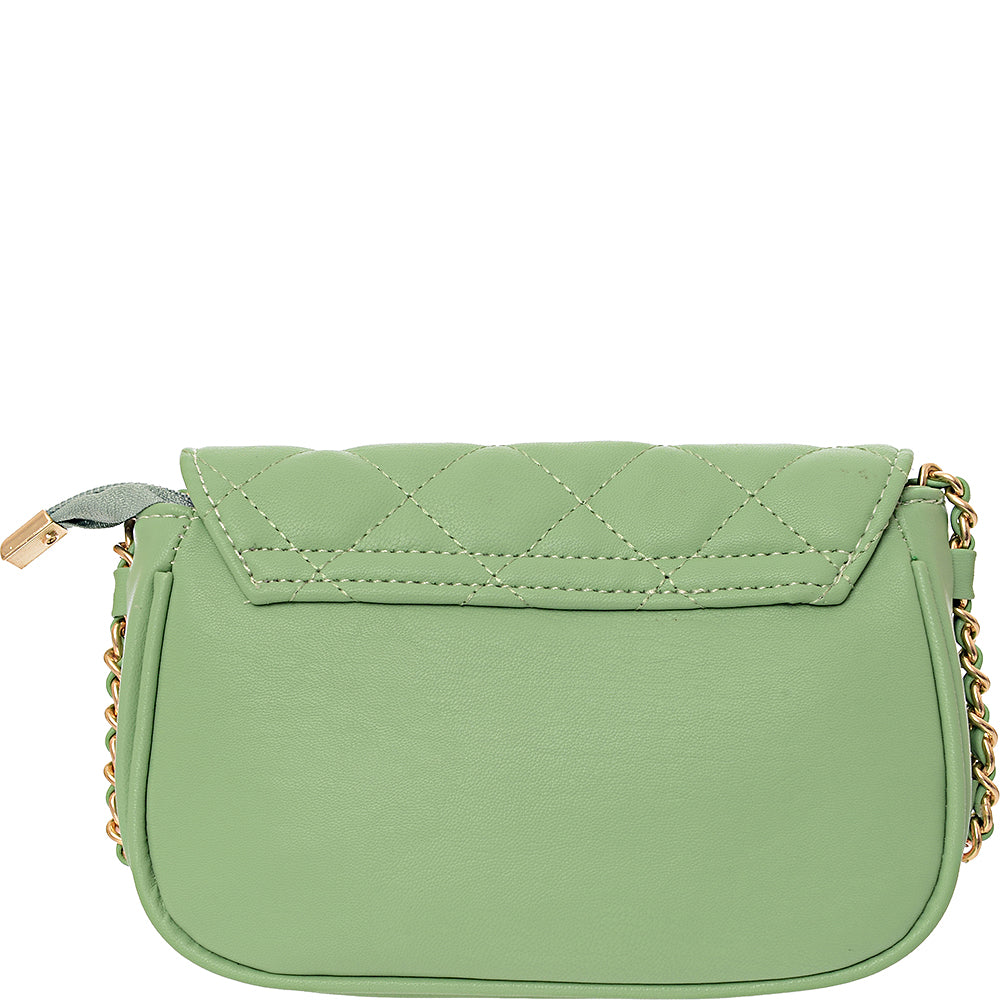 Ego Womens Foldover Quilted Bag in Green in Green