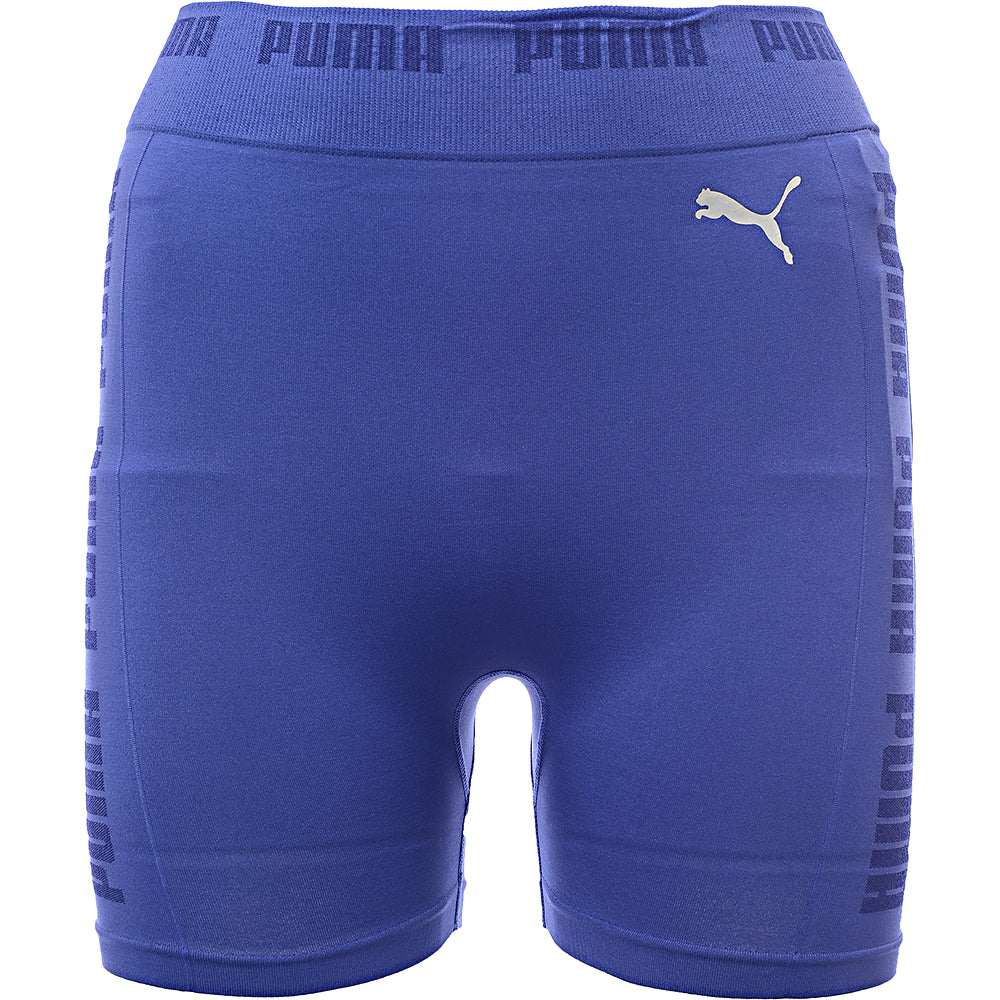 Womens Puma Training Evoknit Seamless 5 Inch Shorts in Blue