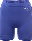 Womens Puma Training Evoknit Seamless 5 Inch Shorts in Blue