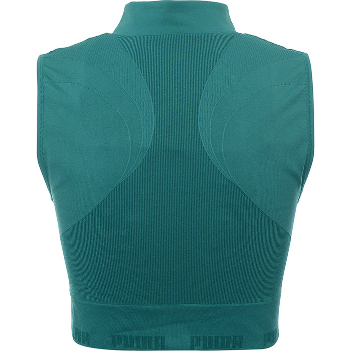 Puma Women's Green Training Contour Seamless Sleeveless Crop Top