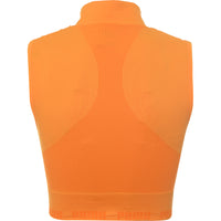 Puma Women's Orange Training Contour Seamless Sleeveless Crop Top