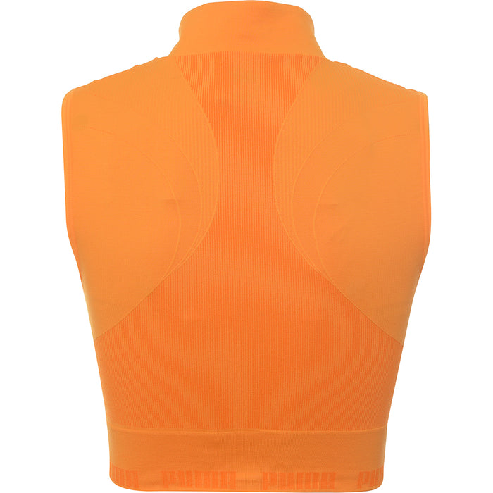 Puma Women's Orange Training Contour Seamless Sleeveless Crop Top