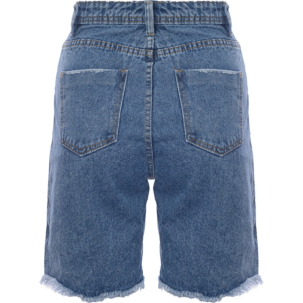 Missguided Women's Longline Denim Shorts