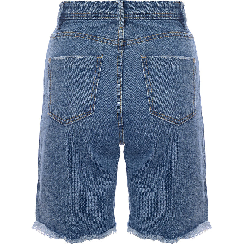 Missguided Women's Longline Denim Shorts