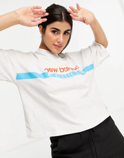 New Balance Womens Label Logo T-Shirt in Grey