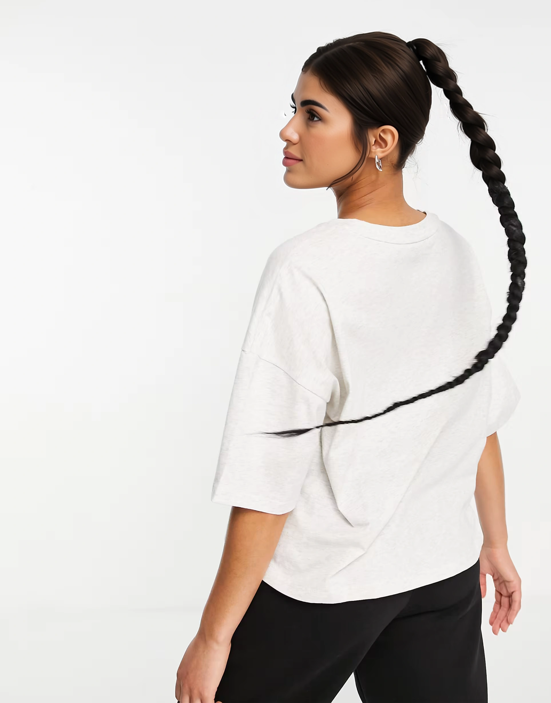 New Balance Womens Label Logo T-Shirt in Grey