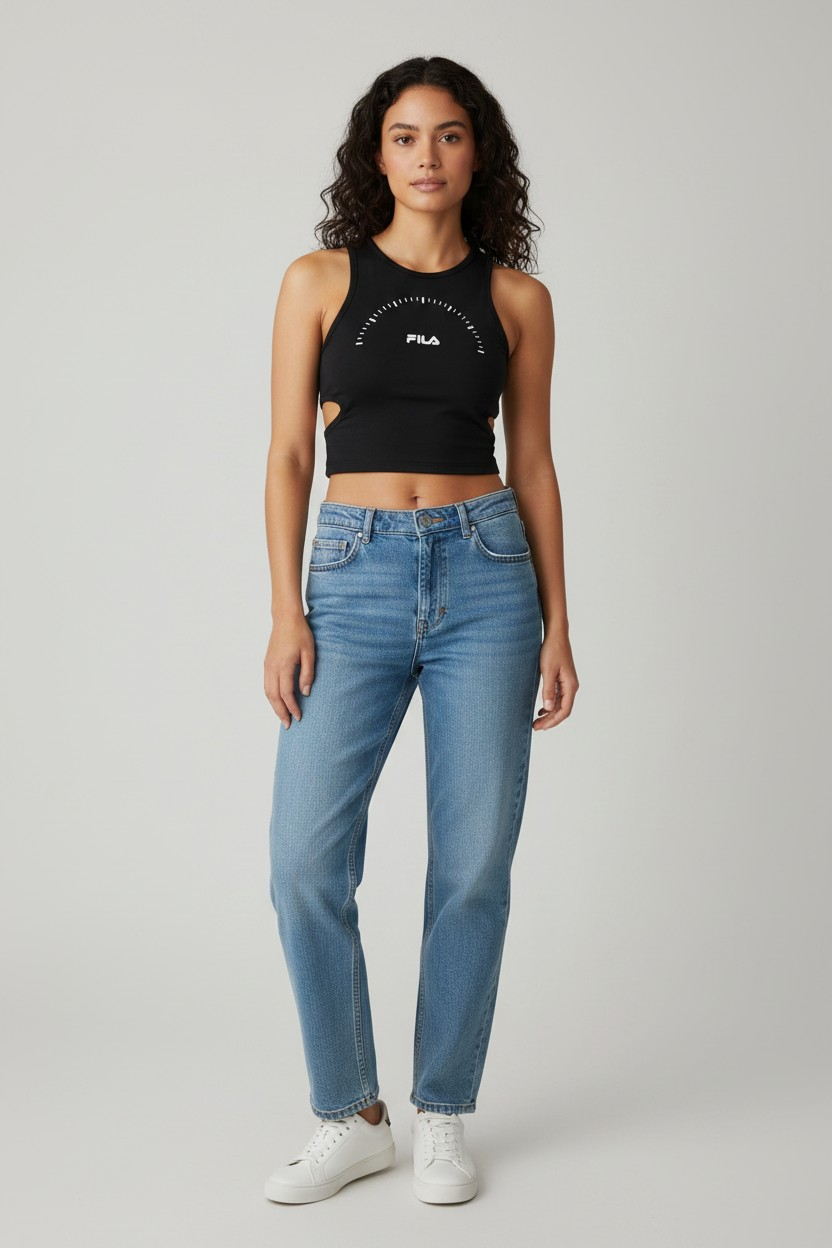 Fila Womens Digit Chest Logo Bralette In Black