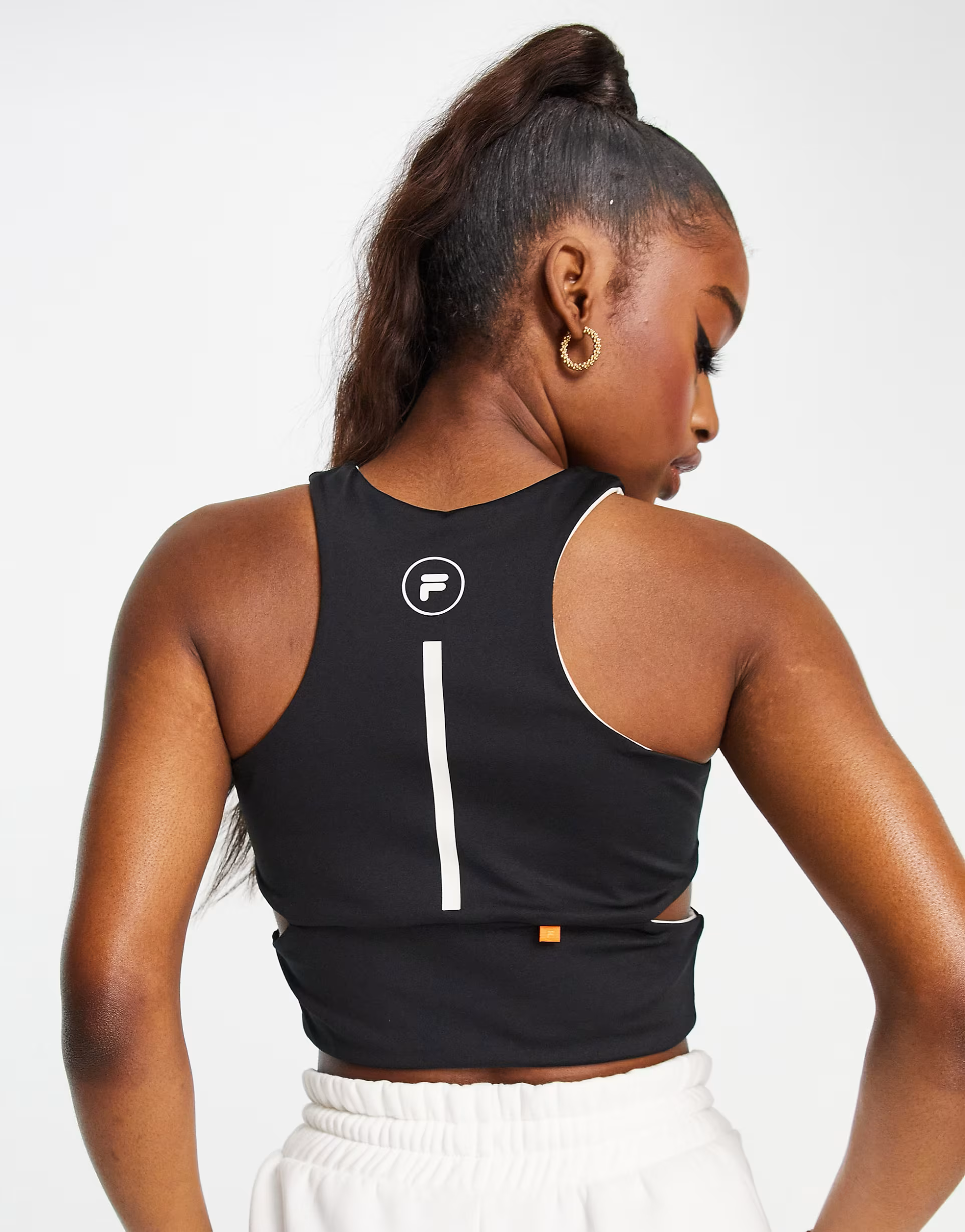 Fila Womens Digit Chest Logo Bralette In Black