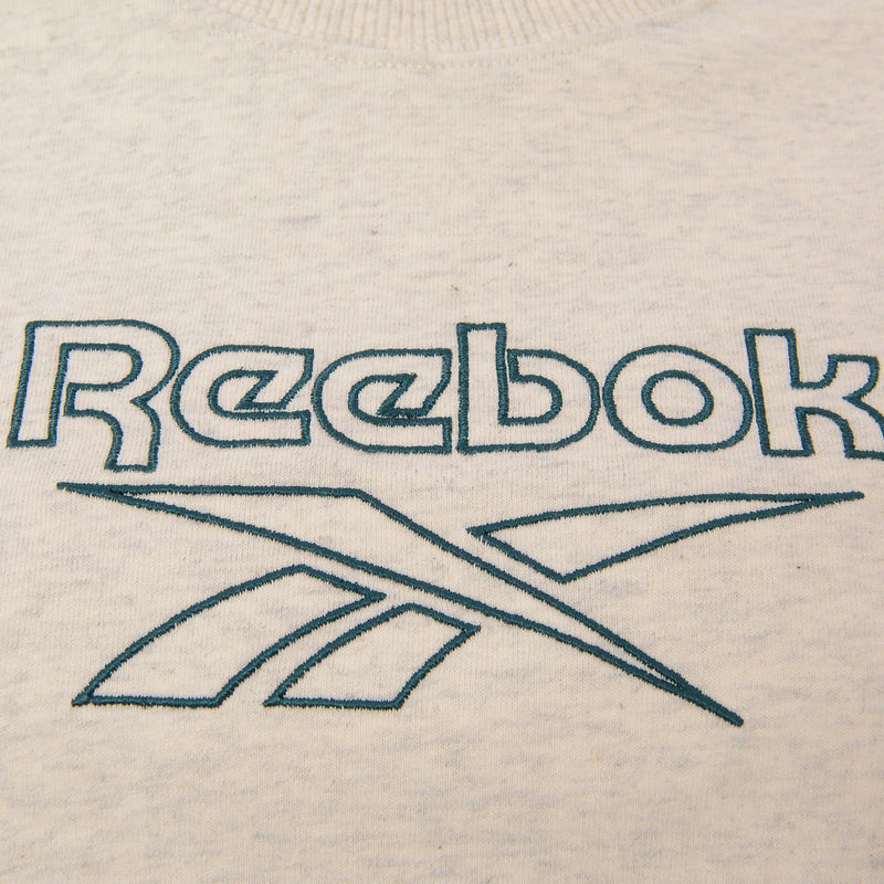 Reebok Women's White Large Logo Crop T-Shirt