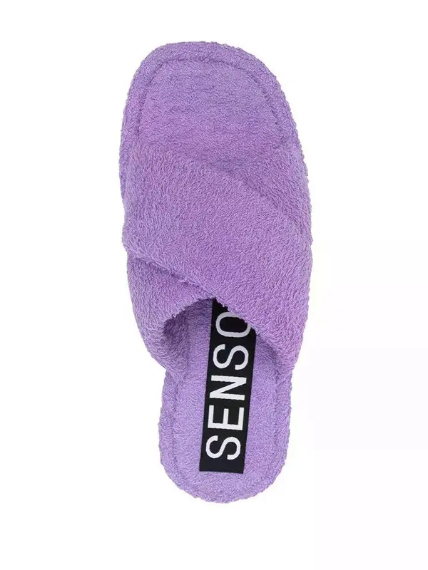 Senso Womens inka Iv Fluffy Flat Sandals With Crossover Strap in Lavender