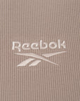 Womens Reebok Ribbed Crop T-Shirt in Grey