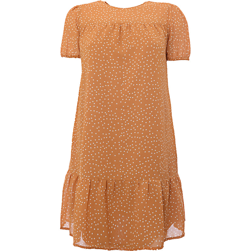 Wednesday's Girl Women's Polka Dot Mini Smock Dress With Peplum Hem