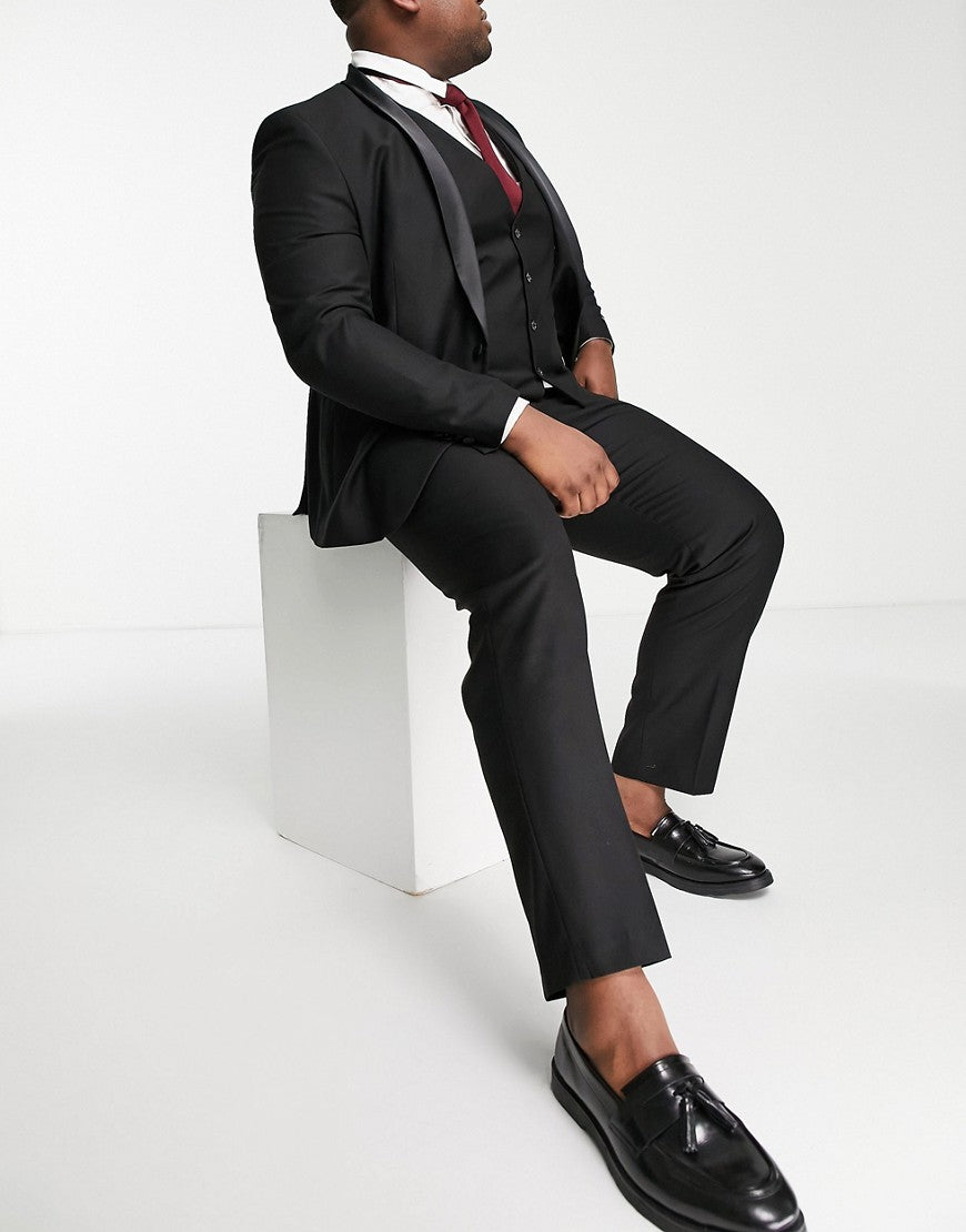 French Connection Mens Plus Wedding Slim Fit In Black