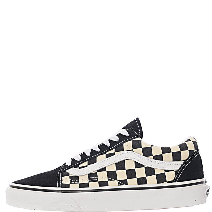 Vans Unisex Old Skool Checkerboard Trainers in White and Black