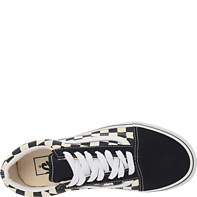 Vans Unisex Old Skool Checkerboard Trainers in White and Black