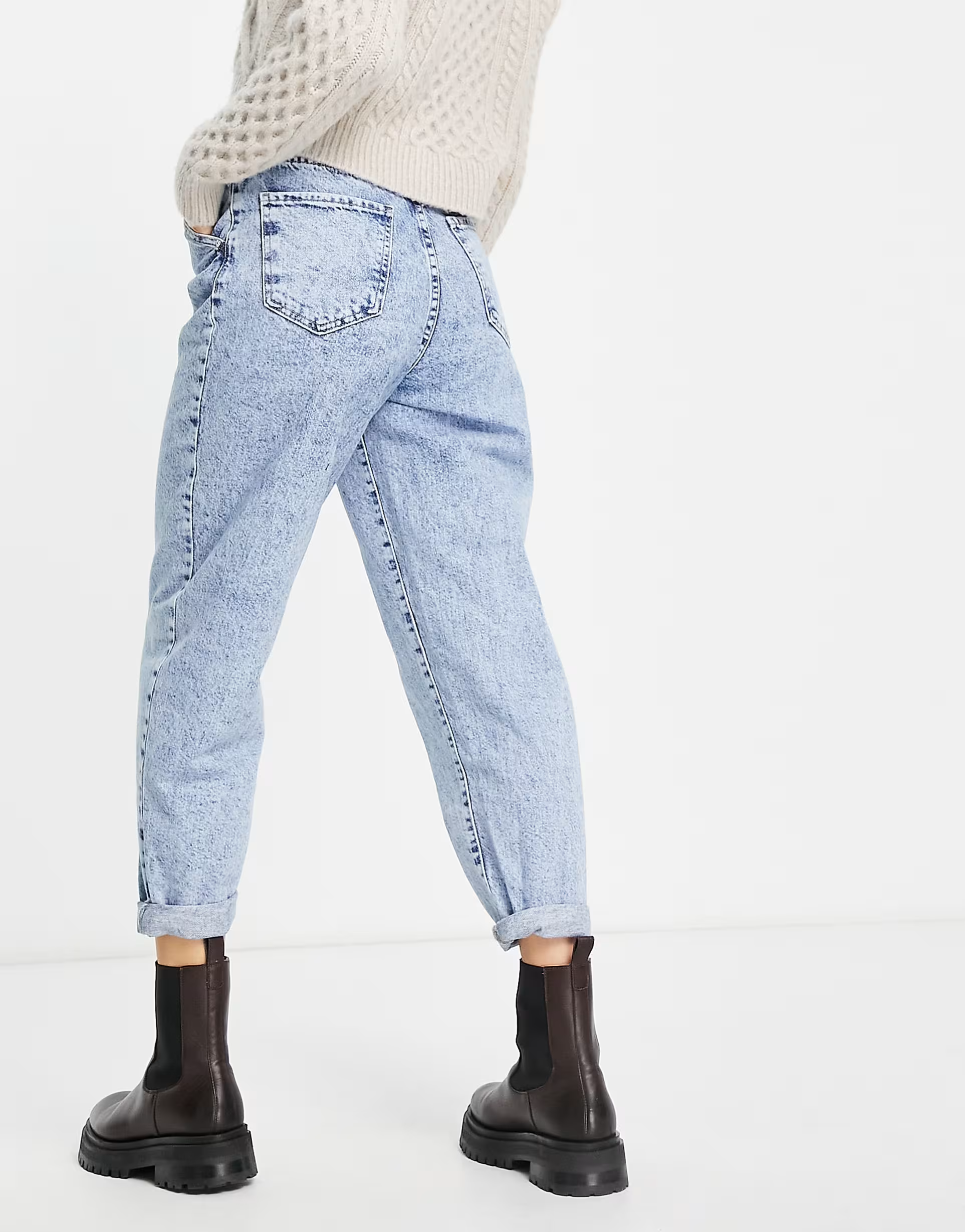 Mango Womens Slouchy Jeans in Light Blue