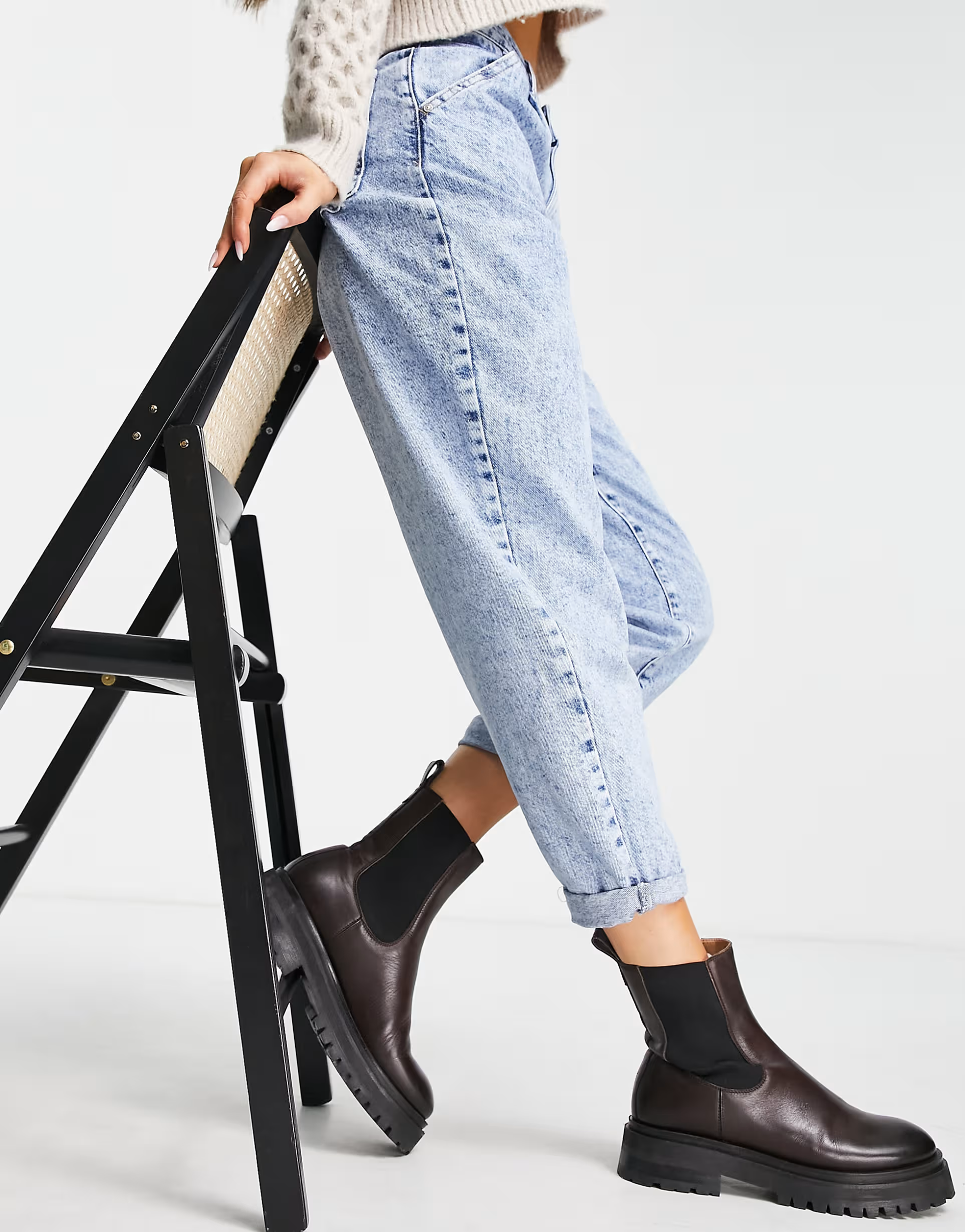 Mango Womens Slouchy Jeans in Light Blue