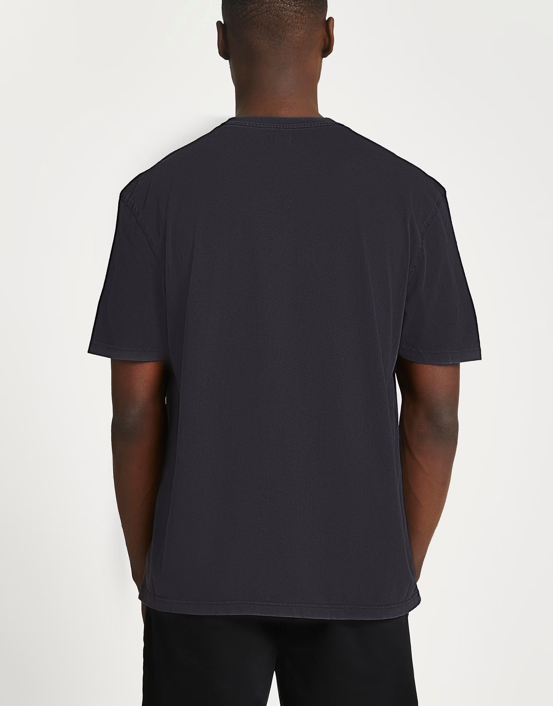 River Island Mens T-Shirt With Paris Logo in Washed Black