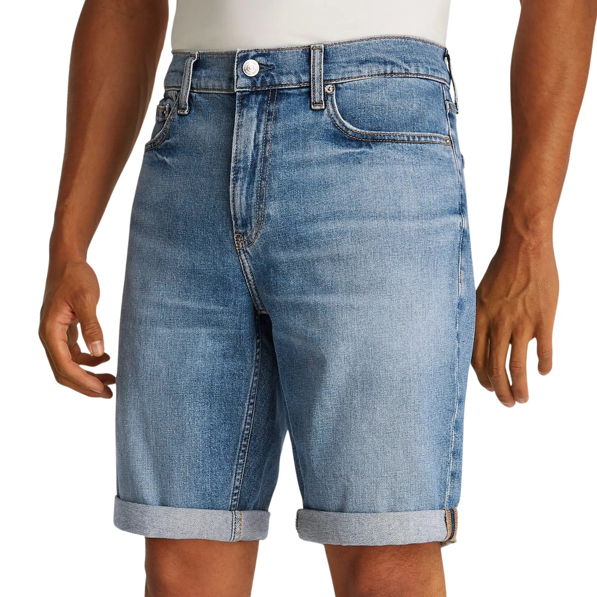 Calvin Klein Jeans Mens Slim Fit Denim Shorts In Blue