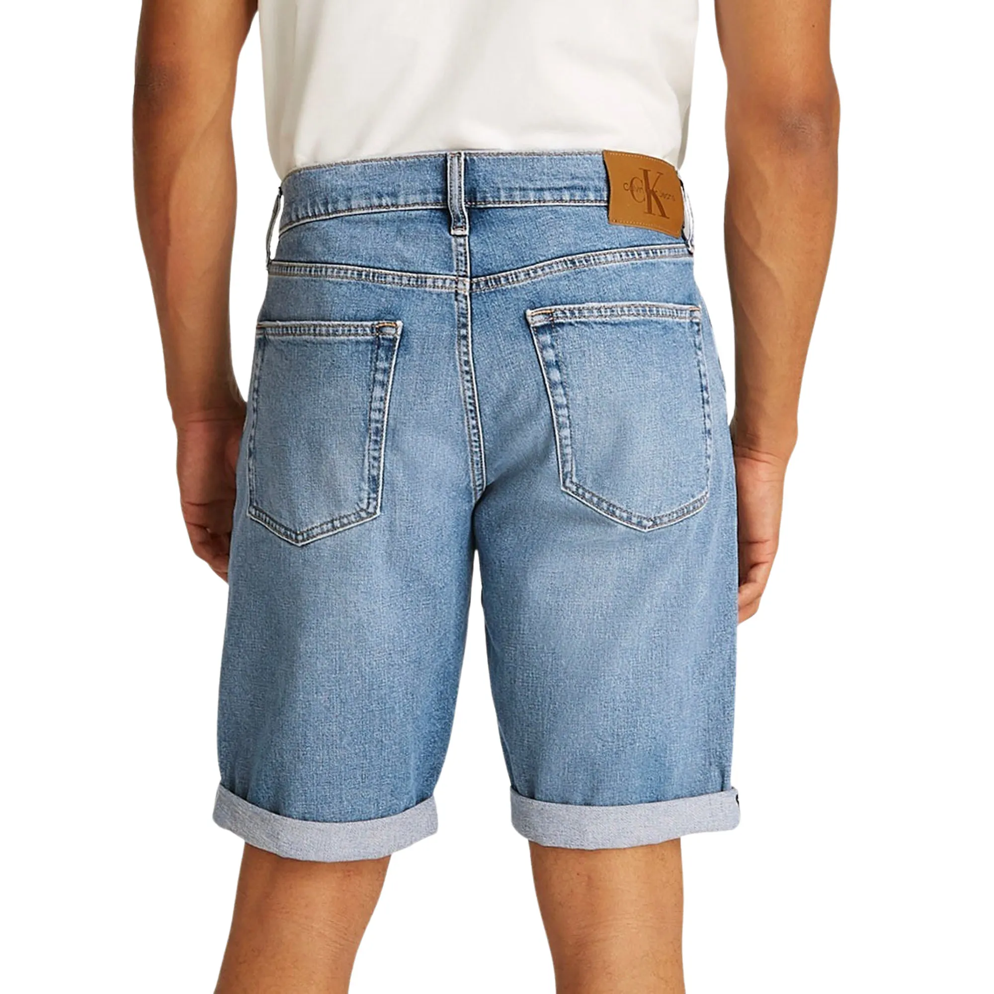 Calvin Klein Jeans Mens Slim Fit Denim Shorts In Blue