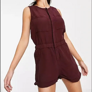 Ripcurl Womens Rip Curl Panoma Beach Playsuit in Maroon In Purple
