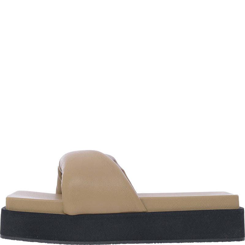 Mango Womens Khaki Square Padded Sandals