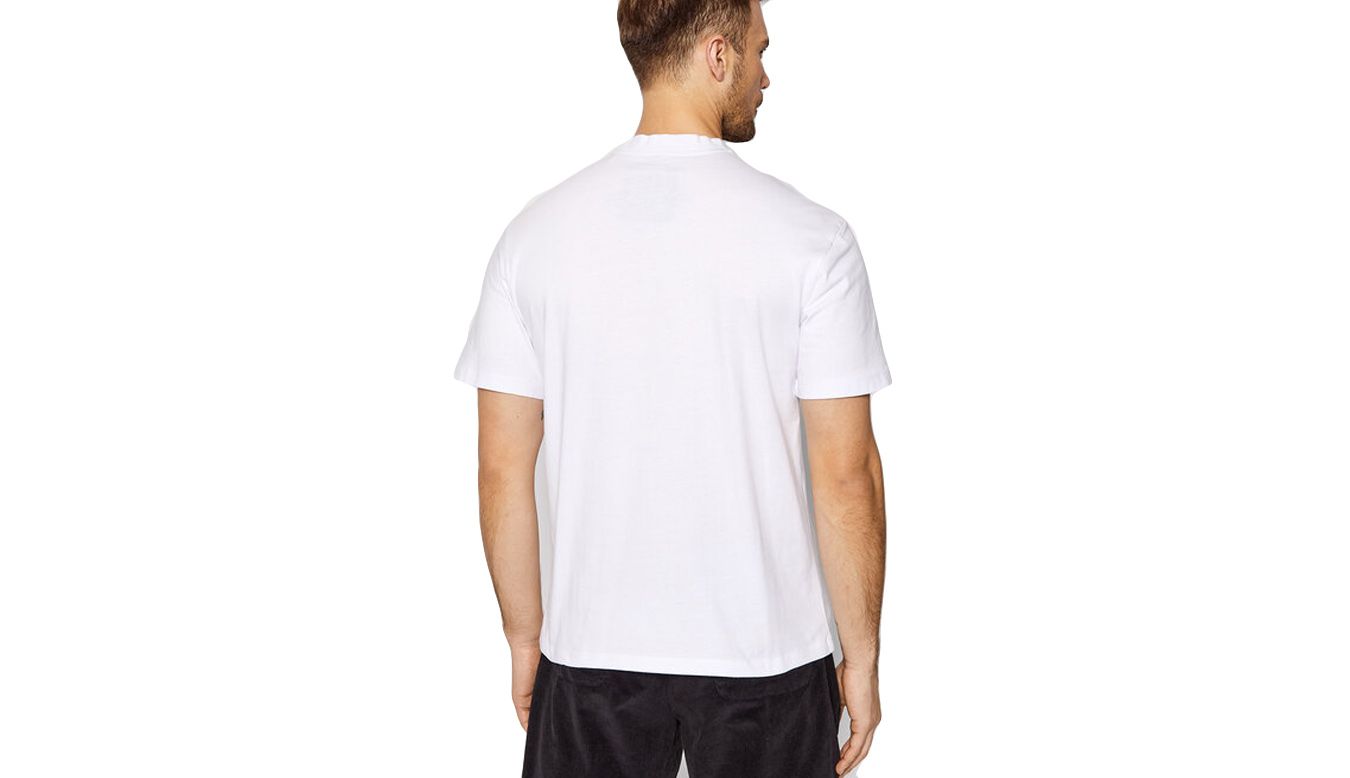 Cat Footwear Mens Caterpillar Double Pocket Label Logo T-Shirt In White