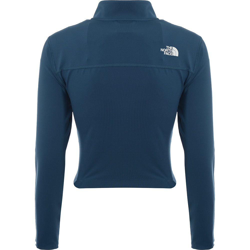 The North Face Women's Navy 1/4 Zip Fitted Cropped Long Sleeve Top