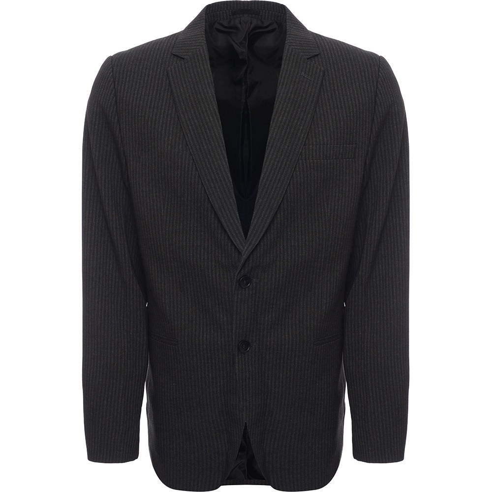 Bolongaro Trevor Mens Stripe Seersucker Skinny Fit Suit Jacket in Grey