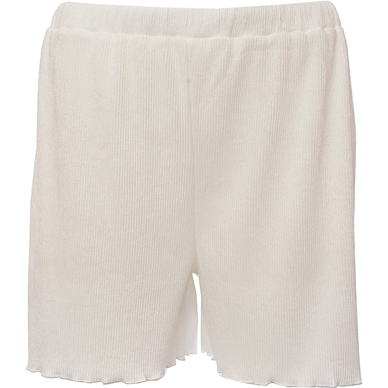 Catch Women's White Rib Textured High Shine Beach Shorts