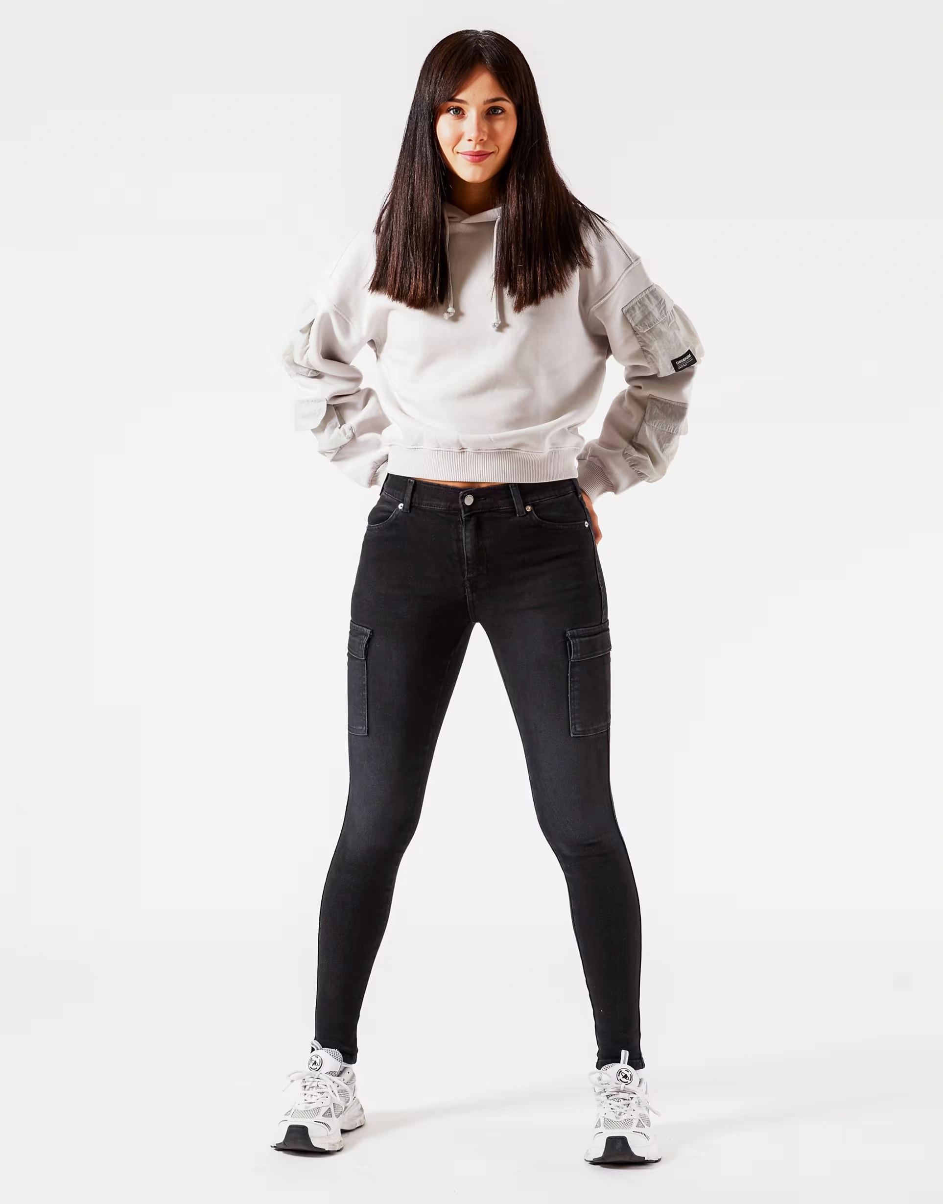 Dr Denim Womens Lexy Cargo Trousers in Black