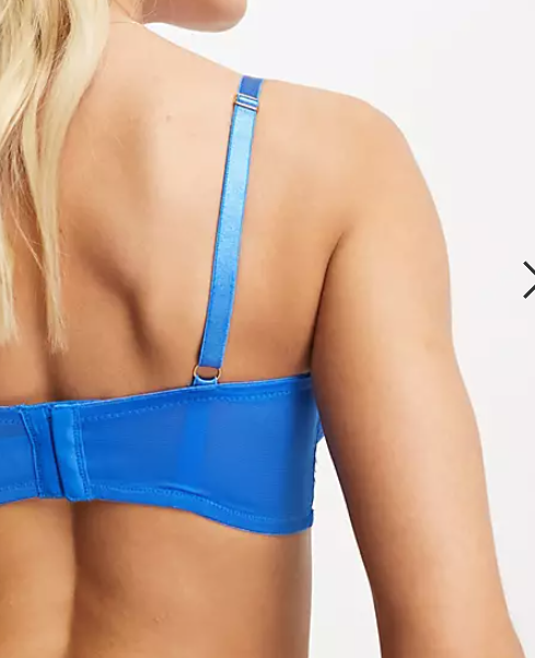 Figleaves Womens Fuller Bust Clara Spot Mesh In Blue