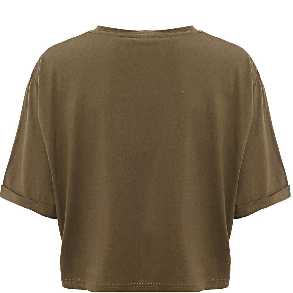 Ellesse Womens Cropped T-Shirt in Khaki