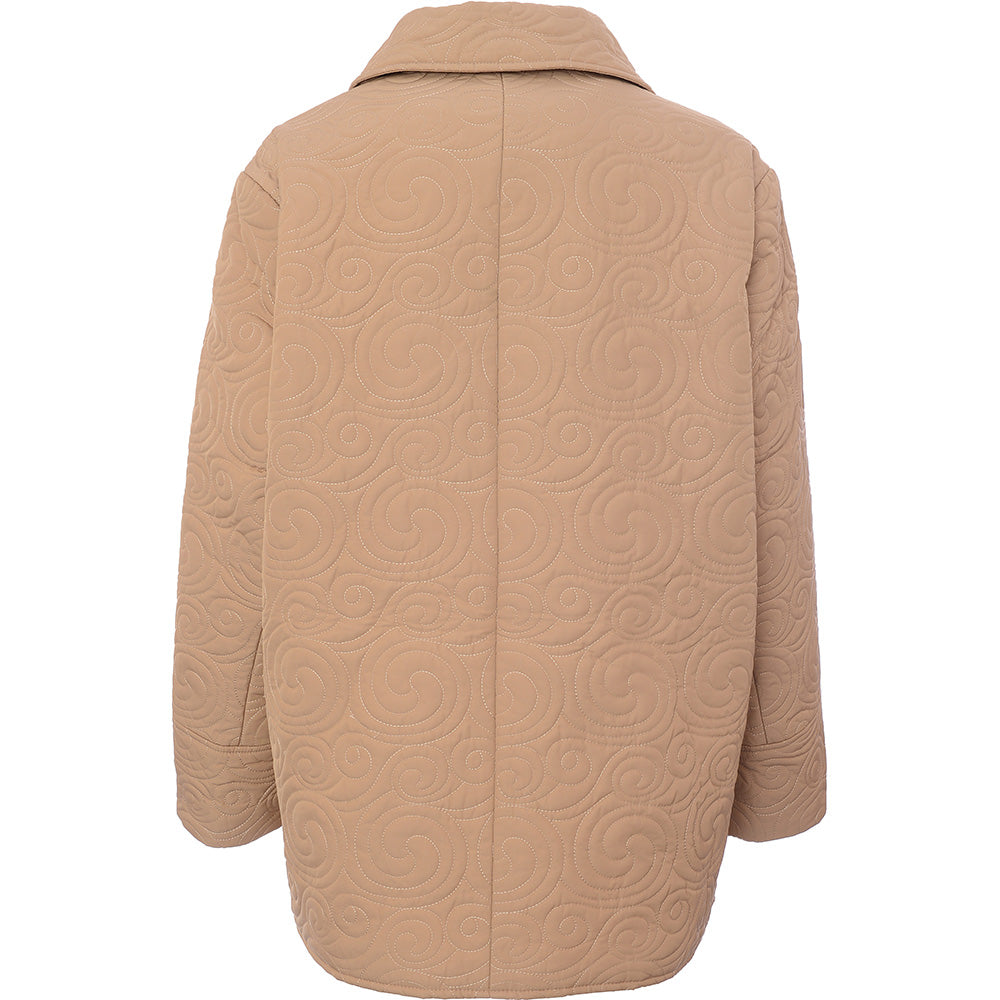 Fashion Union Plus Womens Beige Double Breasted Short Quilted Jacket