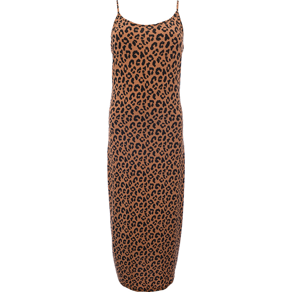 Vila Cami Maxi Dress In Leopard Print