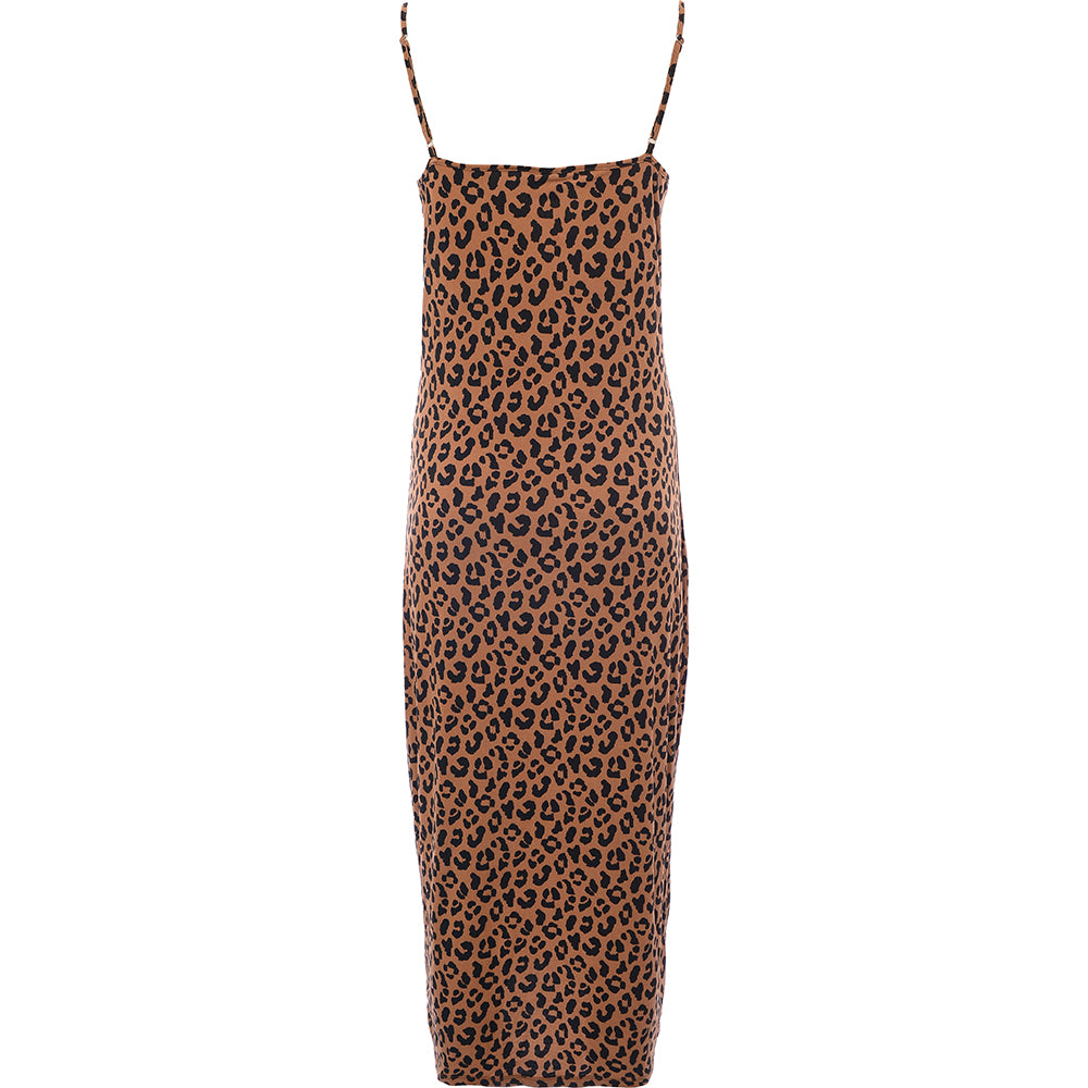Vila Cami Maxi Dress In Leopard Print
