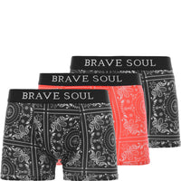 Brave Soul Mens Paisley Print 3 Pack Boxers