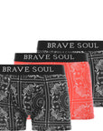 Brave Soul Mens Paisley Print 3 Pack Boxers