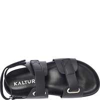 Kaltur Women's Dad Sandal in Black Leather