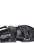 Kaltur Women's Dad Sandal in Black Leather