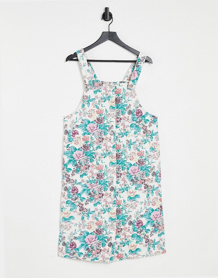 Monki Womens Maria Organic Cotton Denim Midi Dress In Multi