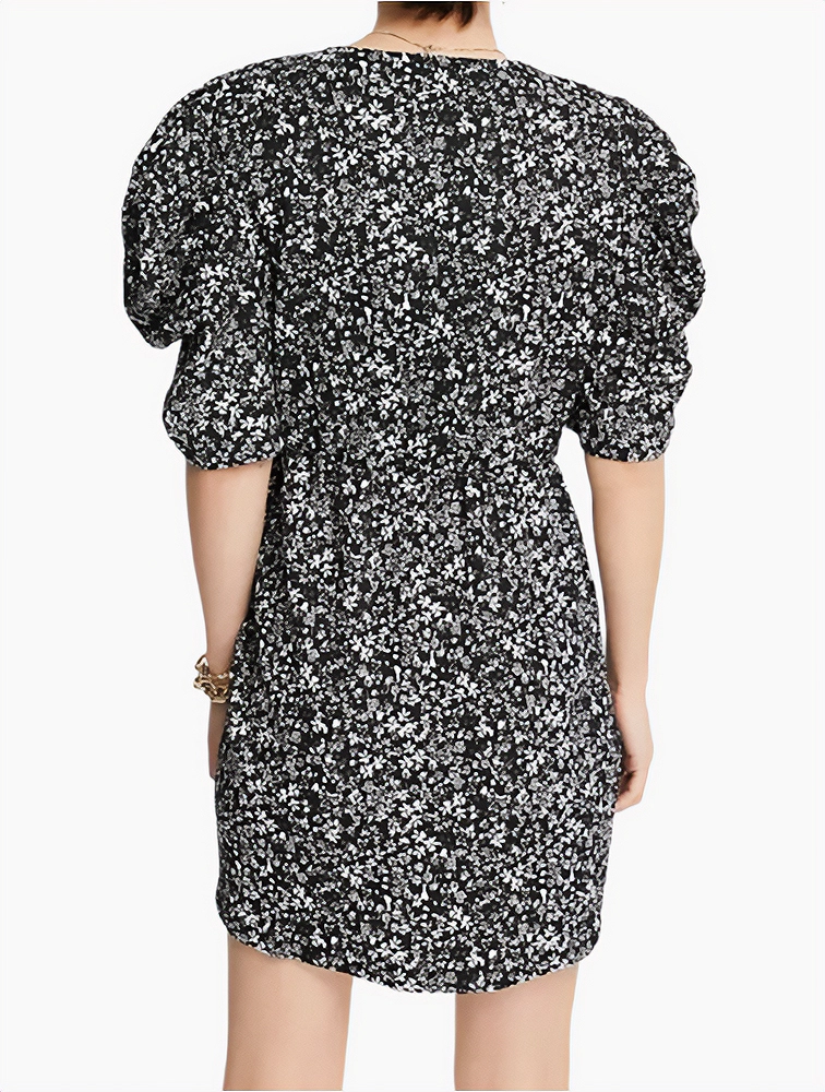Mango Womens Ditsy Floral Wrap Dress In Black