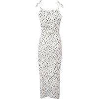 Lasula Womens Spot Print Cami Dress with Bow Detail in Mono