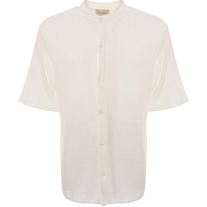 Bando Men's Grandad Collar Textured Shirt