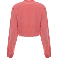 Fila Women's Pink Towelling Half Zip Cropped Sweat