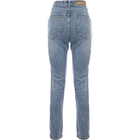 Cotton On Womens Mom Jean with Rips in Cabarita Blue