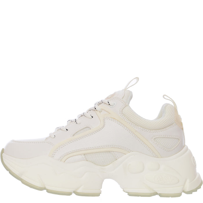 Buffalo Womens White Binary C Vegan Chunky Trainers