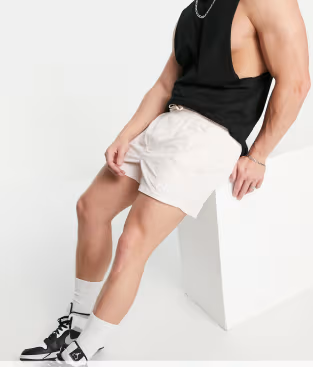 Fila Mens Small Logo Shorts in Pastel Pink
