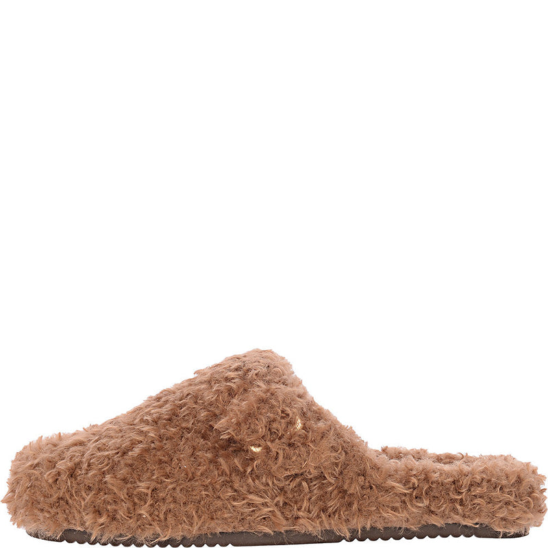 ALDO Womens WFH Slip-On Mules in Brown Teddy Fur