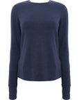 Superdry Women's Sport Active Studio Luxe Sweatshirt in Navy Marl